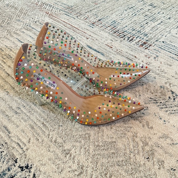 EUC Steve Madden Vala Multicolored Studded Stilettos Size 11 - Picture 8 of 14
